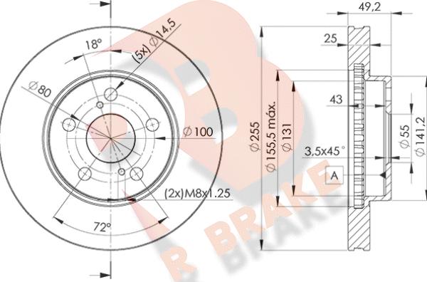 R Brake 78RBD22047 - Disque de frein cwaw.fr