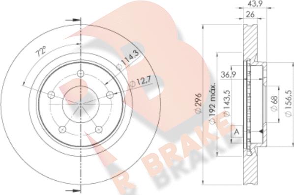 R Brake 78RBD22057 - Disque de frein cwaw.fr