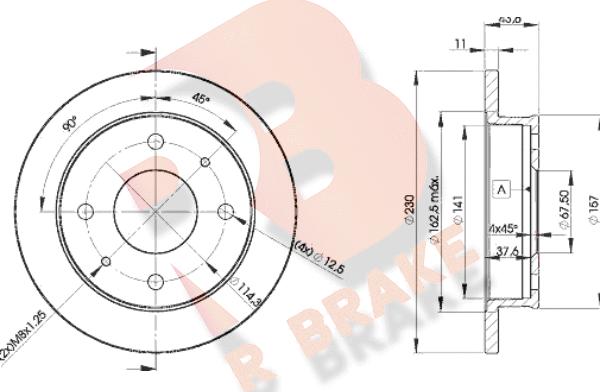 R Brake 78RBD22000 - Disque de frein cwaw.fr