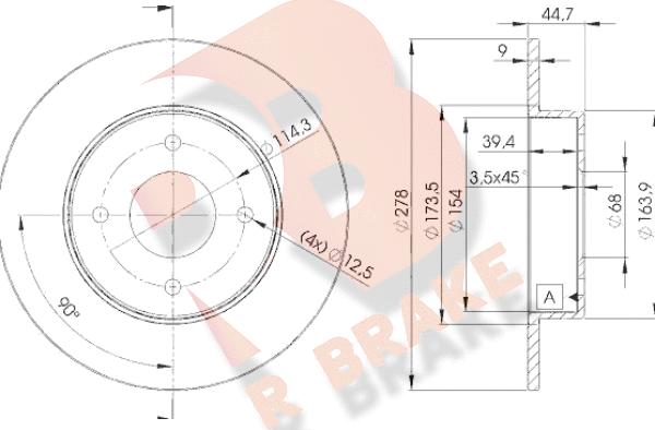 R Brake 78RBD22083 - Disque de frein cwaw.fr