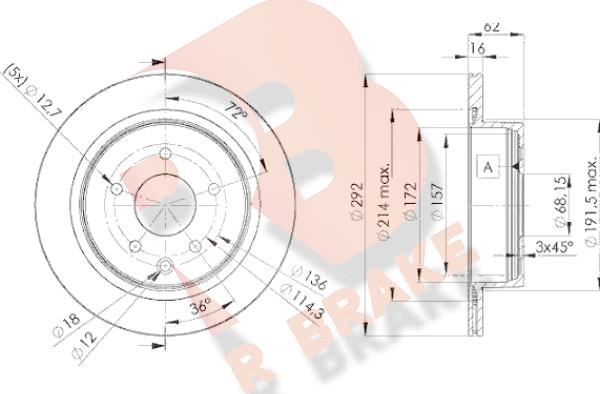 R Brake 78RBD22071 - Disque de frein cwaw.fr