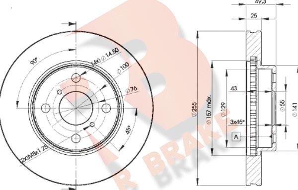 R Brake 78RBD22100 - Disque de frein cwaw.fr