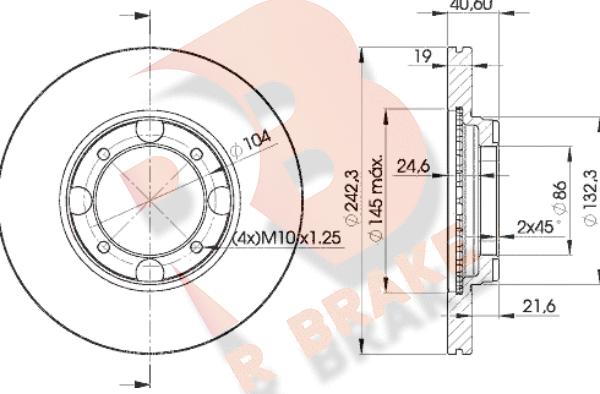 R Brake 78RBD22135 - Disque de frein cwaw.fr