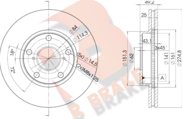 R Brake 78RBD22878 - Disque de frein cwaw.fr