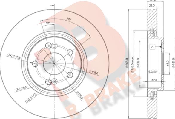 R Brake 78RBD22317 - Disque de frein cwaw.fr