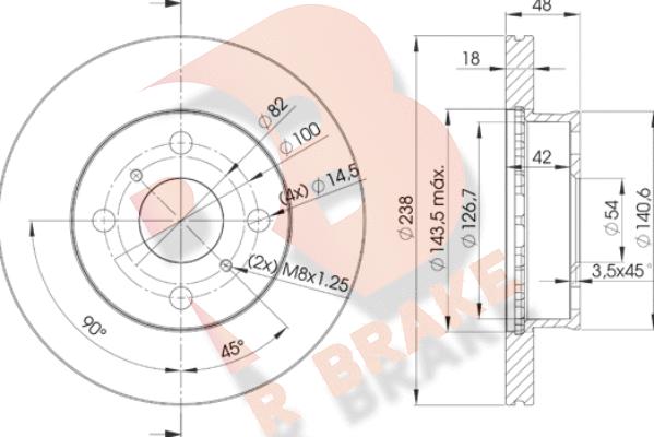 R Brake 78RBD22250 - Disque de frein cwaw.fr