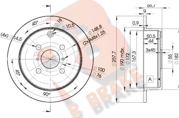 R Brake 78RBD22251 - Disque de frein cwaw.fr