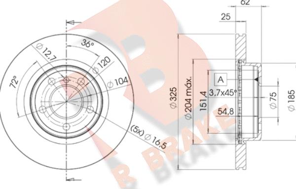 R Brake 78RBD22217 - Disque de frein cwaw.fr