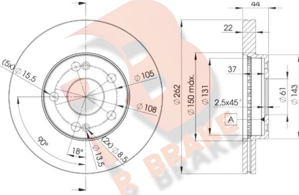 R Brake 78RBD22233 - Disque de frein cwaw.fr