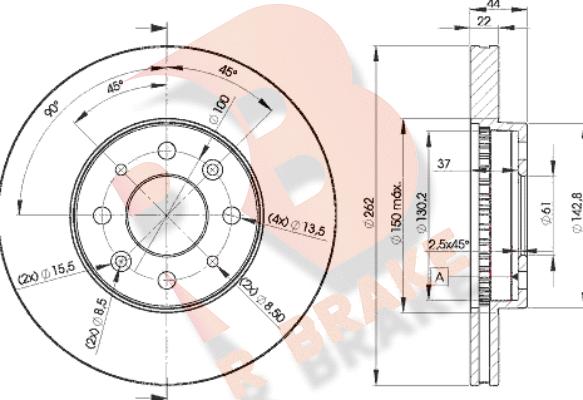 R Brake 78RBD22232 - Disque de frein cwaw.fr