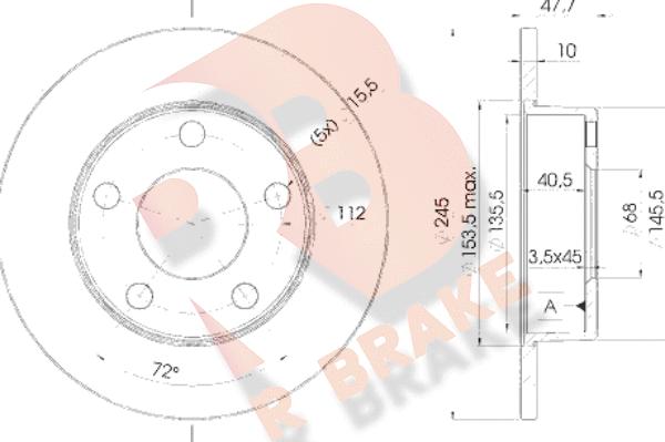 R Brake 78RBD22746 - Disque de frein cwaw.fr