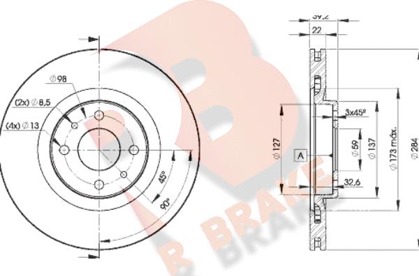 R Brake 78RBD27947 - Disque de frein cwaw.fr