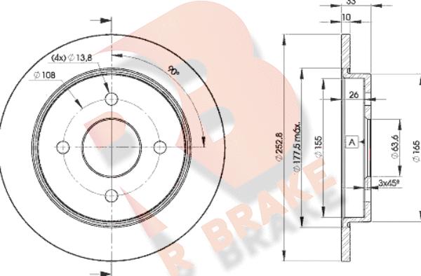 R Brake 78RBD27969 - Disque de frein cwaw.fr