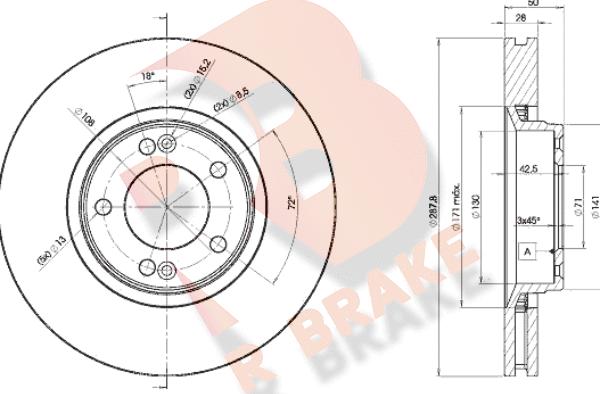 R Brake 78RBD27814 - Disque de frein cwaw.fr