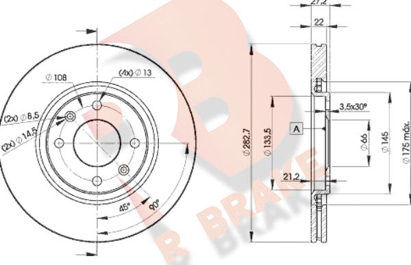 R Brake 78RBD27810 - Disque de frein cwaw.fr