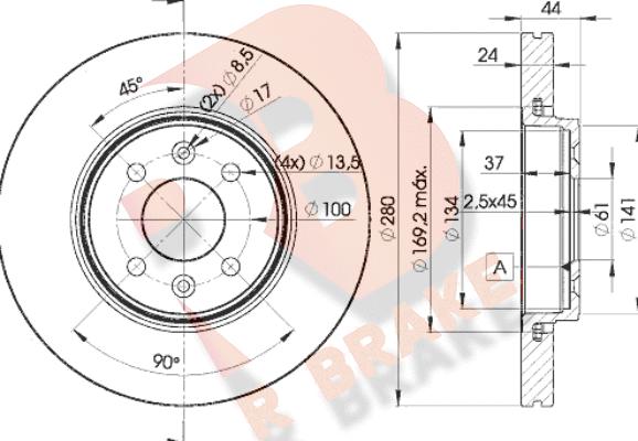 R Brake 78RBD27829 - Disque de frein cwaw.fr