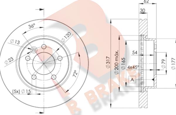 R Brake 78RBD27360 - Disque de frein cwaw.fr