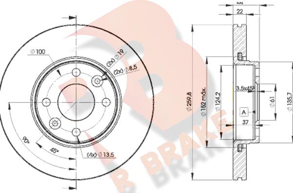 R Brake 78RBD27795 - Disque de frein cwaw.fr