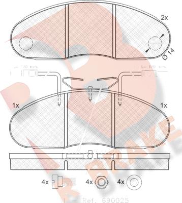 R Brake RB0994 - Kit de plaquettes de frein, frein à disque cwaw.fr