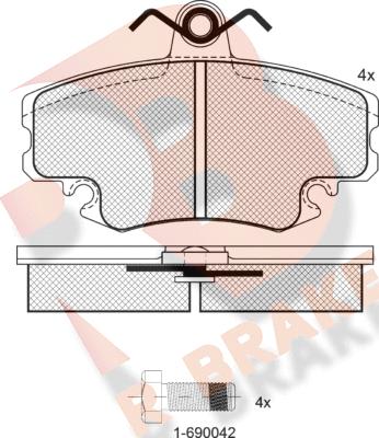 R Brake RB0993-204 - Kit de plaquettes de frein, frein à disque cwaw.fr