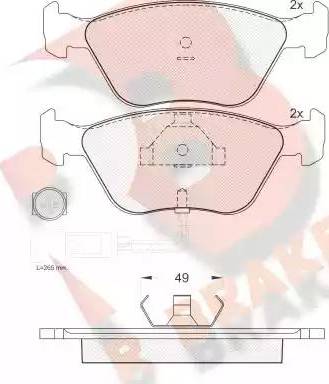 R Brake RB0954 - Kit de plaquettes de frein, frein à disque cwaw.fr