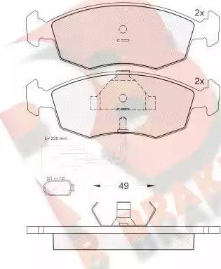 R Brake RB0955 - Kit de plaquettes de frein, frein à disque cwaw.fr