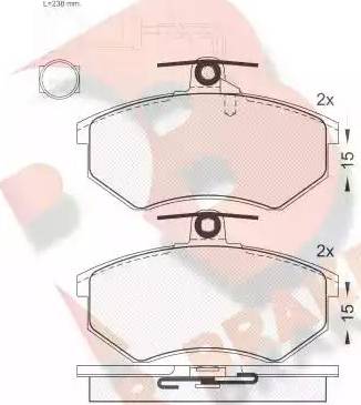 R Brake RB0950 - Kit de plaquettes de frein, frein à disque cwaw.fr