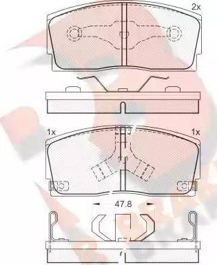 R Brake RB0951 - Kit de plaquettes de frein, frein à disque cwaw.fr