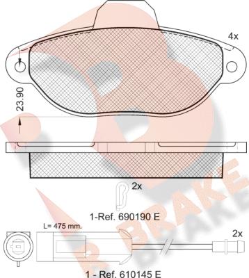 R Brake RB0953 - Kit de plaquettes de frein, frein à disque cwaw.fr