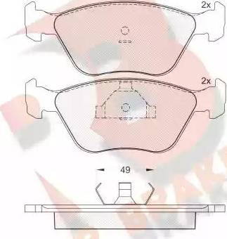 R Brake RB0952 - Kit de plaquettes de frein, frein à disque cwaw.fr