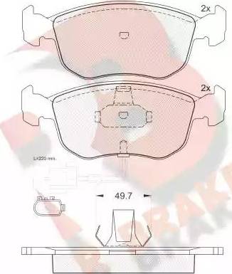 R Brake RB0957 - Kit de plaquettes de frein, frein à disque cwaw.fr