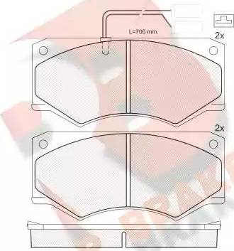 R Brake RB0964 - Kit de plaquettes de frein, frein à disque cwaw.fr