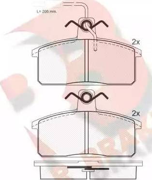 R Brake RB0966 - Kit de plaquettes de frein, frein à disque cwaw.fr