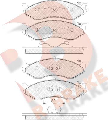 R Brake RB0968 - Kit de plaquettes de frein, frein à disque cwaw.fr