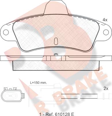 R Brake RB0919 - Kit de plaquettes de frein, frein à disque cwaw.fr