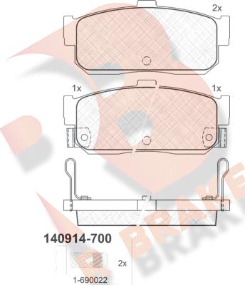 R Brake RB0914-700 - Kit de plaquettes de frein, frein à disque cwaw.fr