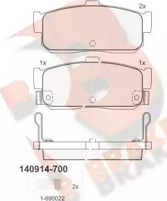 R Brake RB0914 - Kit de plaquettes de frein, frein à disque cwaw.fr