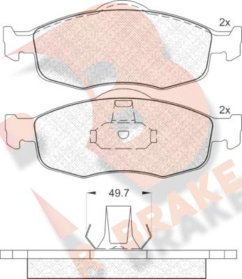 R Brake RB0916 - Kit de plaquettes de frein, frein à disque cwaw.fr