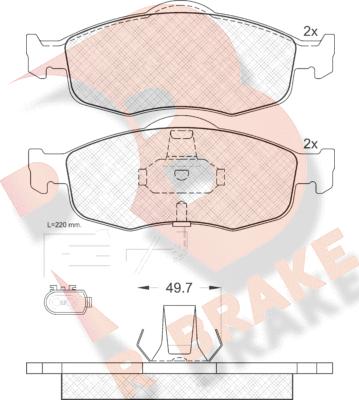 R Brake RB0917 - Kit de plaquettes de frein, frein à disque cwaw.fr