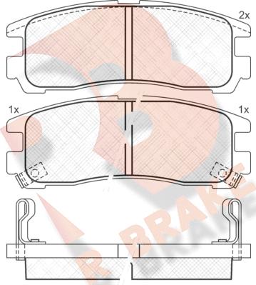 R Brake RB0981 - Kit de plaquettes de frein, frein à disque cwaw.fr