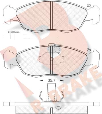 R Brake RB0932 - Kit de plaquettes de frein, frein à disque cwaw.fr