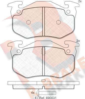 R Brake RB0929 - Kit de plaquettes de frein, frein à disque cwaw.fr