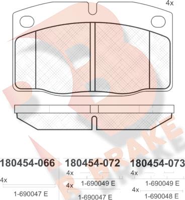 R Brake RB0454 - Kit de plaquettes de frein, frein à disque cwaw.fr