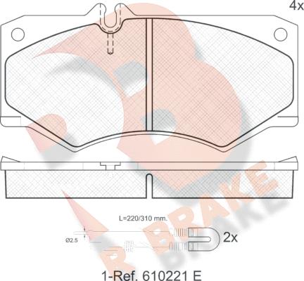 R Brake RB0405-113 - Kit de plaquettes de frein, frein à disque cwaw.fr