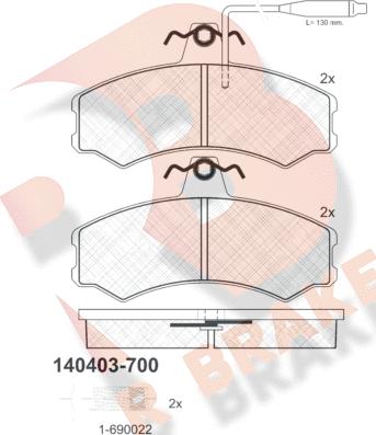 R Brake RB0403-700 - Kit de plaquettes de frein, frein à disque cwaw.fr