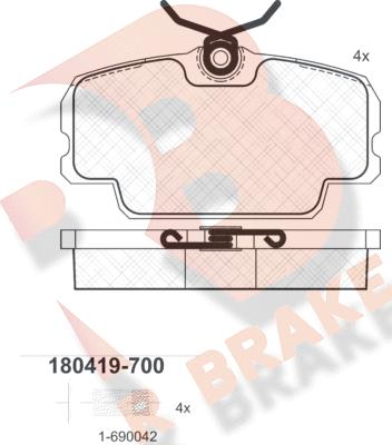 R Brake RB0419-700 - Kit de plaquettes de frein, frein à disque cwaw.fr