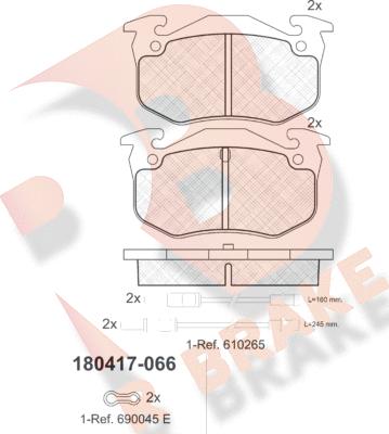 R Brake RB0417 - Kit de plaquettes de frein, frein à disque cwaw.fr