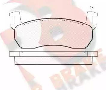 R Brake RB0424 - Kit de plaquettes de frein, frein à disque cwaw.fr