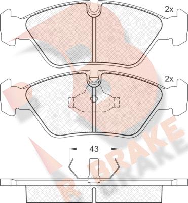 R Brake RB0423 - Kit de plaquettes de frein, frein à disque cwaw.fr