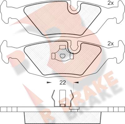 R Brake RB0422 - Kit de plaquettes de frein, frein à disque cwaw.fr